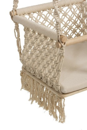 Chaise suspendue macramé coton polyester beige