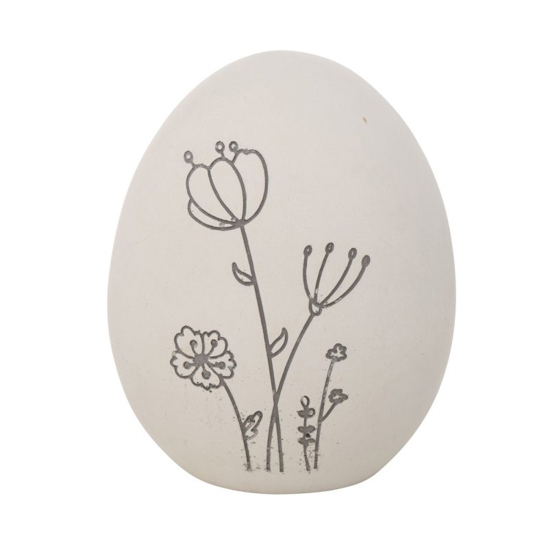 Oeuf "Bloma" en Béton Floral 2 Couleurs au Choix H.14cm – Image 4