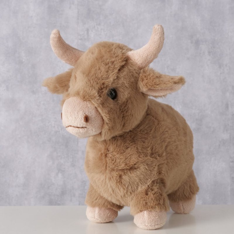 Peluche Poilu Cornu, Highland Cow "Torben" en Polyester Brun, H.22,5cm – Image 7