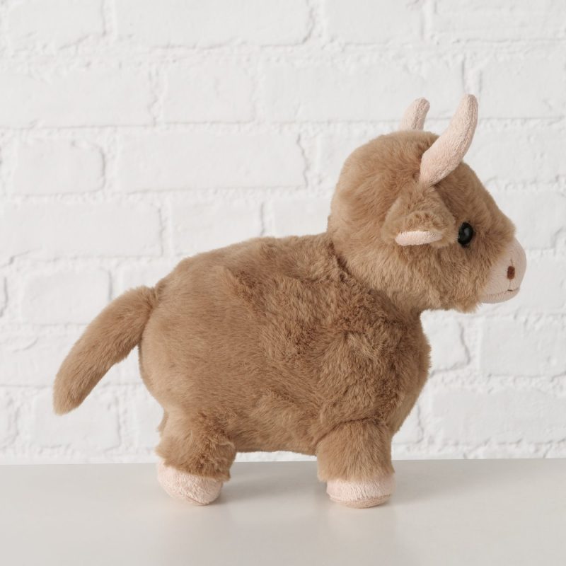 Peluche Poilu Cornu, Highland Cow "Torben" en Polyester Brun, H.22,5cm – Image 2